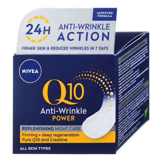 Nivea Q10 POWER noćna krema protiv bora i za zatezanje kože 50 ml